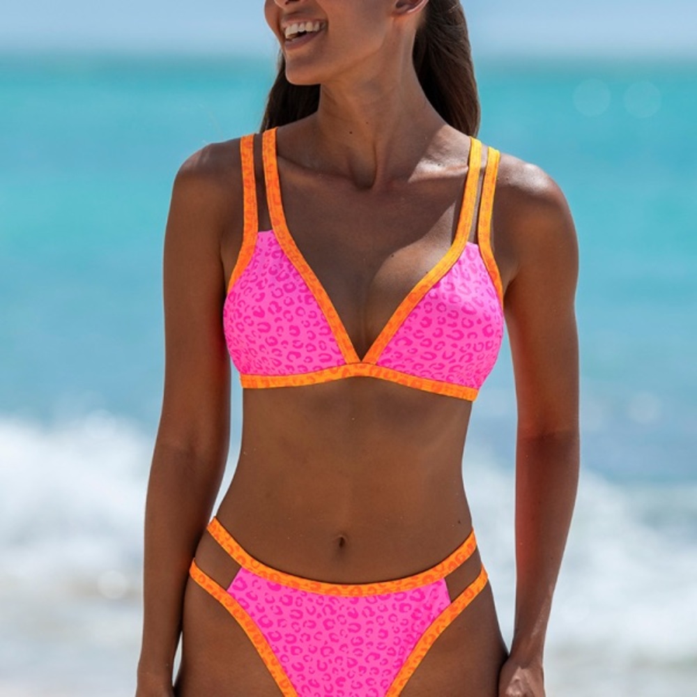 Vibrant Pink and Orange Leopard